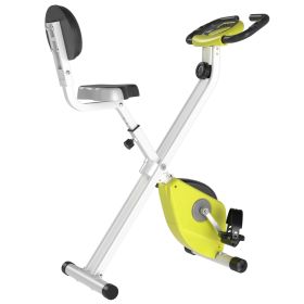 Soozier Foldable Magnetic Upright Exercise Bike Indoor Cycling with 8 Resistance Levels Yellow