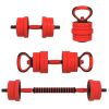 Soozier 4-in-1 Adjustable Weights Dumbbell Sets, Used as Barbell, Kettlebell, Push up Stand, Weight Set for Home Gym Training, 55LBS