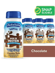 PediaSure SideKicks, Kids Protein Shake, Chocolate, 8-fl-oz Bottle, Pack of 6