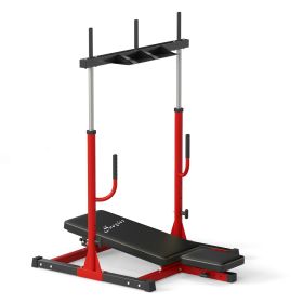 Soozier Vertical Leg Press Machine with Adjustable Leg, Back and Head Positions, Olympic Plate Compatible, Red