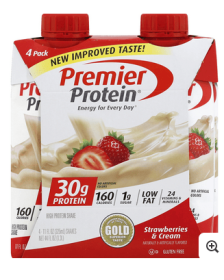 Premier Protein High Protein Shake, Strawberries & Cream, 4 Pack