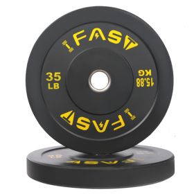 Olympic Weight Plates, Rubber Bumper Plates, 2 Inch Steel Insert 35lb Bundle Options Available for Home Gym Strength Training, Weightlifting, Weight B