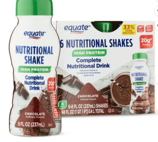 Equate High Protein Nutritional Shakes, Chocolate, 8 oz, 6 Count