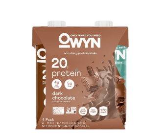OWYN Protein Shake, Dark Chocolate, 4 Ct, 20g