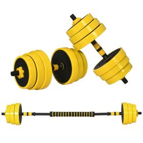 Dumbbell & Barbell Adjustable Set 55lbs Plate Bar Clamp Rod for Strength Training, Full Body Workout, Muscle Building Home Gym Sports Area Exercise Er