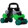 26 LBS Hex Dumbbell Set with Vertical Rack, Adjustable Dumbbells, Hand Weights for Home Gym Strength Training, Green