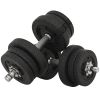 55 lbs Adjustable Dumbbells Weight Set Dumbbell Hand Weight Barbell for Body Fitness Lifting Training for Home Office Gym, Black