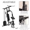 Home Gym Station Multifunction Fitness Workout Bench Black Comprehensive Exercise Hub 58.25L x 42.5W x 81.5H