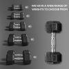 Soozier Rubber Hex Dumbbell Set 15lbs Pair for Home Gym Strength Training Black