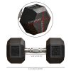 35lbs Rubber Hex Dumbbells Weight Dumbbell Hand Weight Barbell for Body Fitness Training for Home Office Gym, Black
