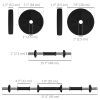 33LBS 2-in-1 Adjustable Barbell & Dumbbells Set, Weights Set with Non-slip Handles for Men and Women Home Gym Training