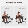 Soozier 2-In-1 Bicep Preacher Curl Bench Bicep Curl Machine with Adjustable Seat and Elbow Cushion, for Home Gym Workout