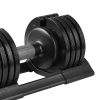 52LBS Adjustable dumbbell steel and plastic(Rubber coated dumbbell)