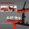 Soozier Adjustable Steel Seated Calf Raise Exercise Strength Training Gym Equipment, Red