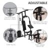 Soozier Home Gym Station Multifunction Fitness Workout Bench Black Comprehensive Exercise Hub 58.25L x 42.5W x 81.5H