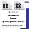 33LBS 2-in-1 Adjustable Barbell & Dumbbells Set, Weights Set with Non-slip Handles for Men and Women Home Gym Training