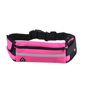 Adjustable Sports Waist Bag for Outdoor Running (Color: Rose, Type: Sports Supplies)
