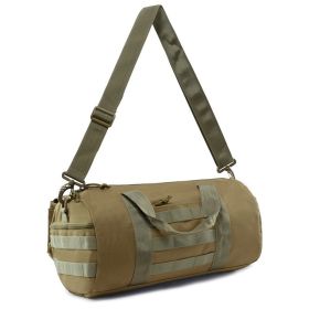 Men's large-capacity wet and dry separation crossbody handheld sports training gym bag short trip luggage bag travel bag (Color: Brown)